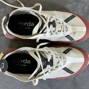 Norda Men’s 9 001 RZ Mars Running Shoes Vibram Trail White Red Women’s 10.5